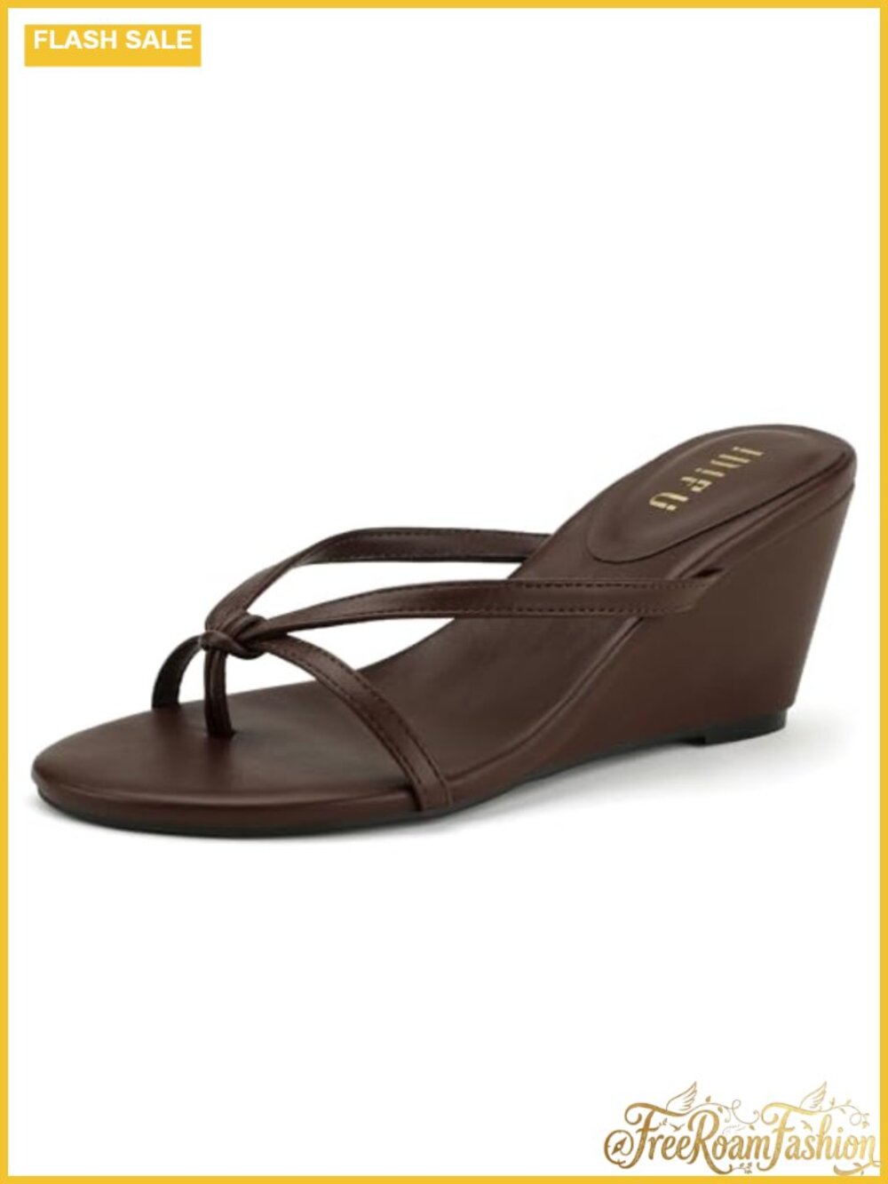 IDIFU IN3 Wedge Sandals 2.5" Slip-On Flip Flop Thong Platform